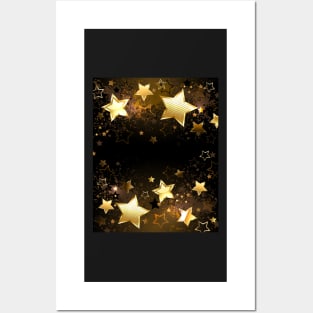 Background with golden stars Posters and Art